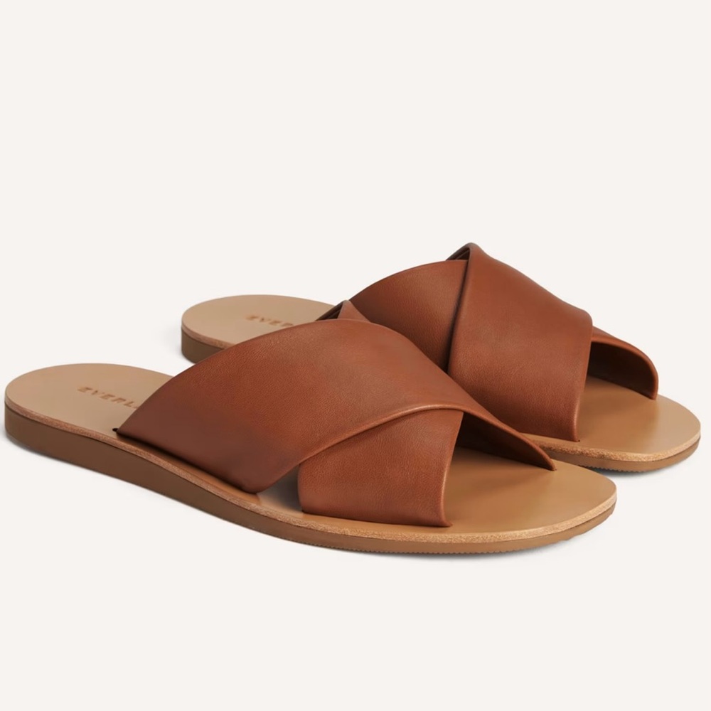 EVERLANE Day Crossover Sandals Size 8.5 in Sienna Brown